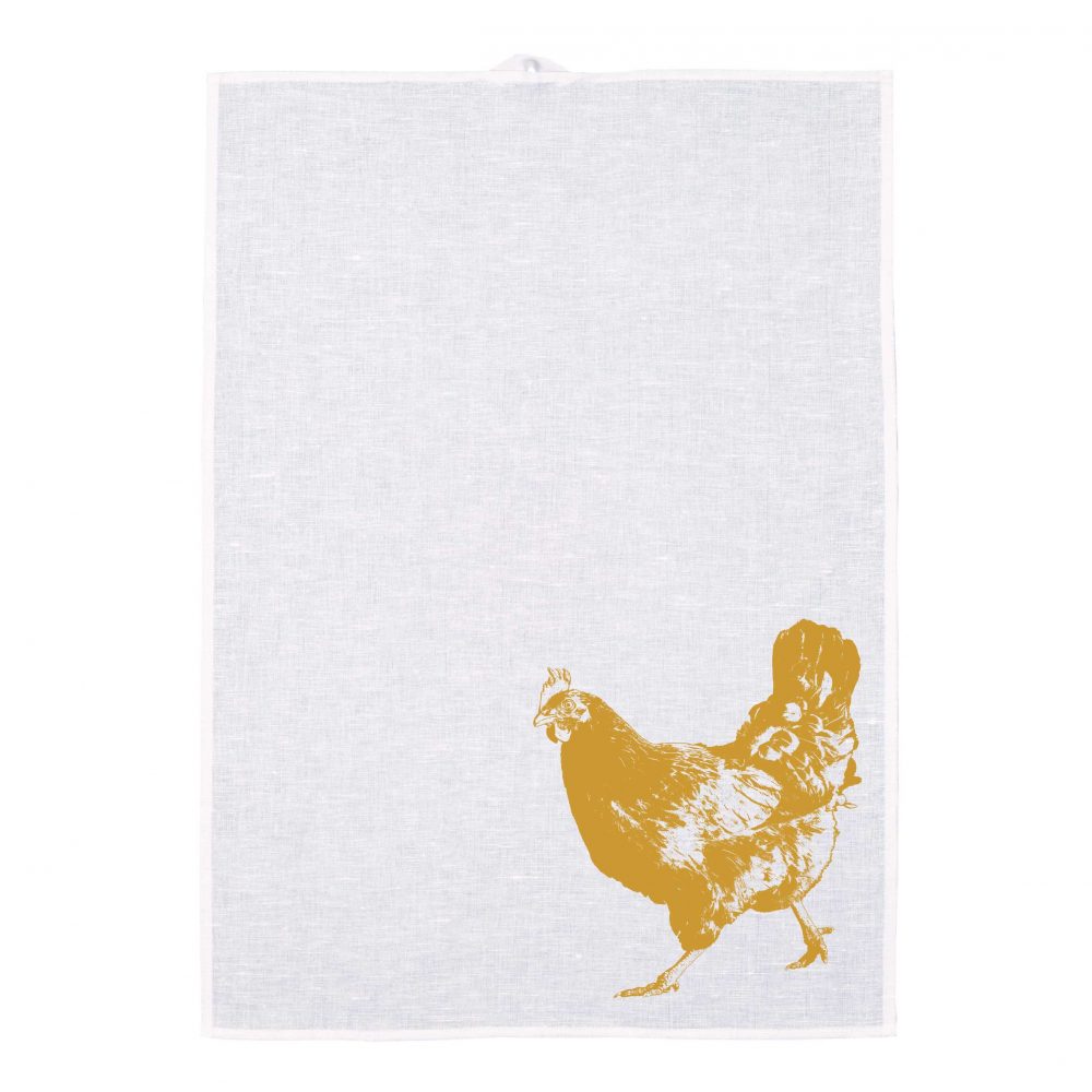 Geschirrtuch Huhn gelb