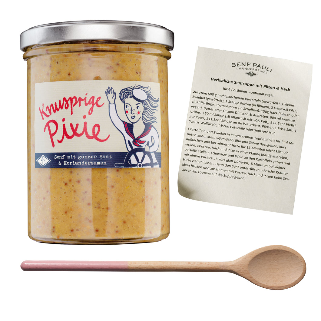 Herbstaktion - Set Senfsuppe mit Knuspriger Pixie & gratis Kochlöffel