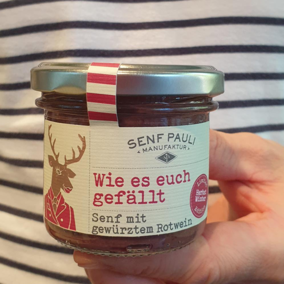 NEU: Wie es euch gefällt: Senf mit gewürztem Rotwein (limited Edition Herbst/Winter)