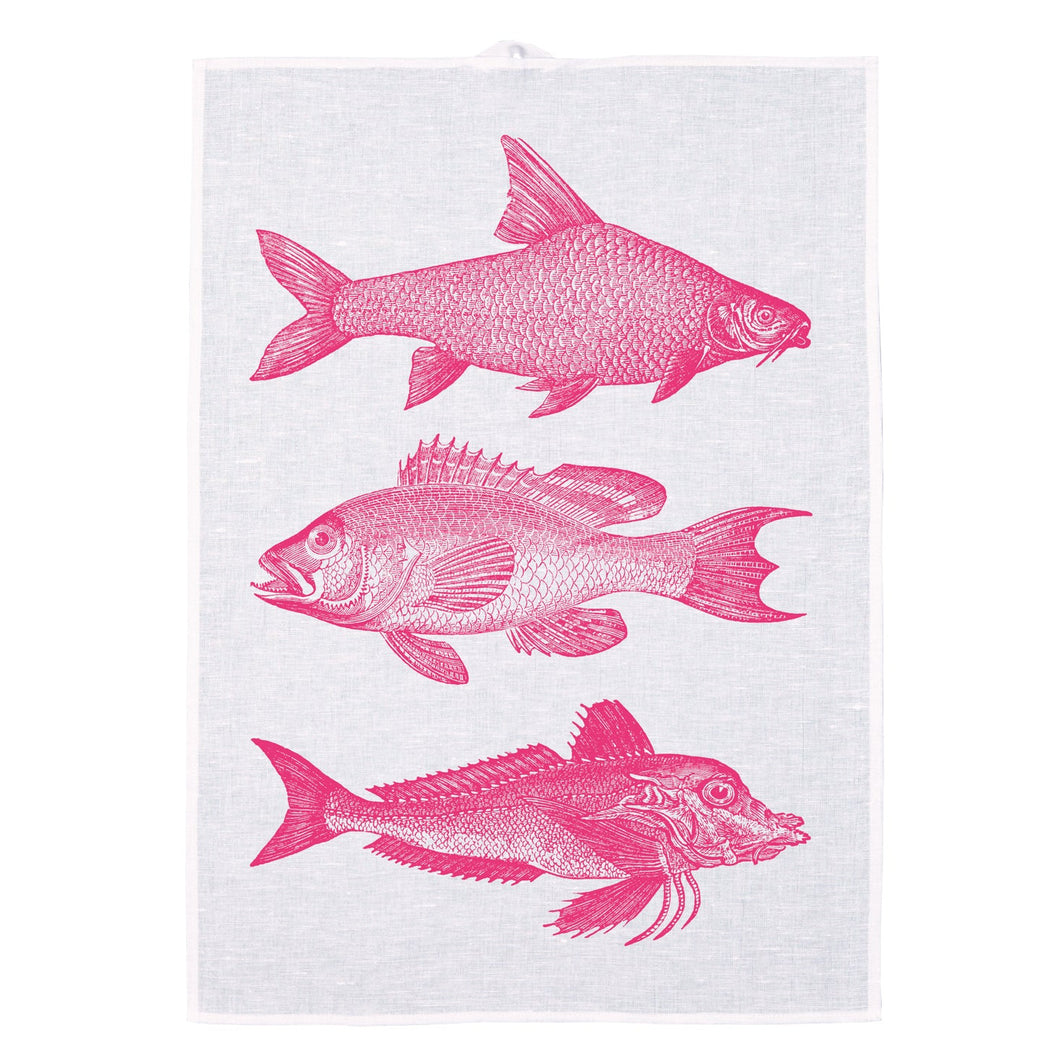 Geschirrtuch Fische neonpink
